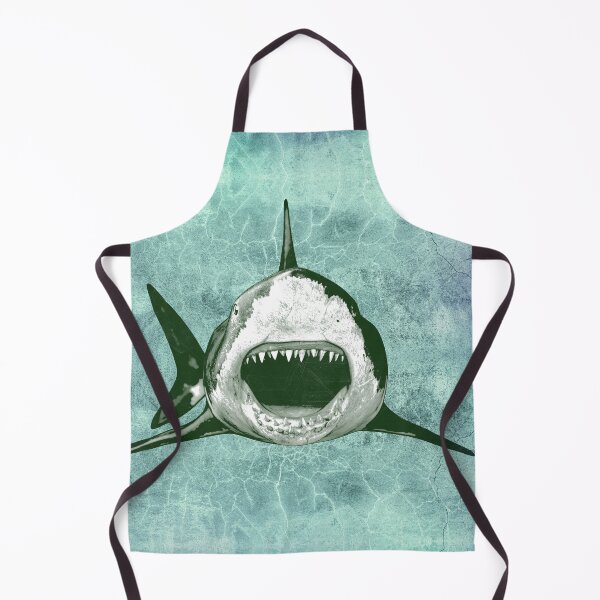 Item preview, Greenish Tint Great White Shark Open Jaws Frontal Attack designed and sold by Ghoul Enterprises.