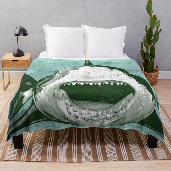 Item preview, Greenish Tint Great White Shark Open Jaws Frontal Attack designed and sold by Ghoul Enterprises.