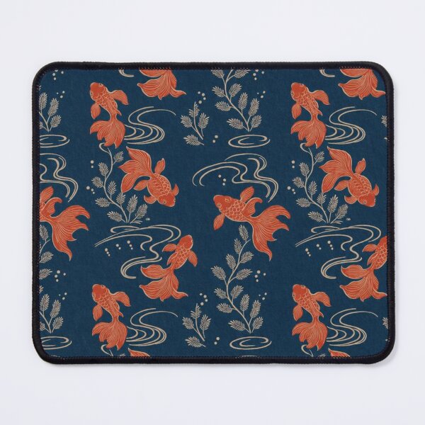 Item preview, Japanese Koi Fish & Water Pattern – Navy Blue and Red designed and sold by vekotpu.