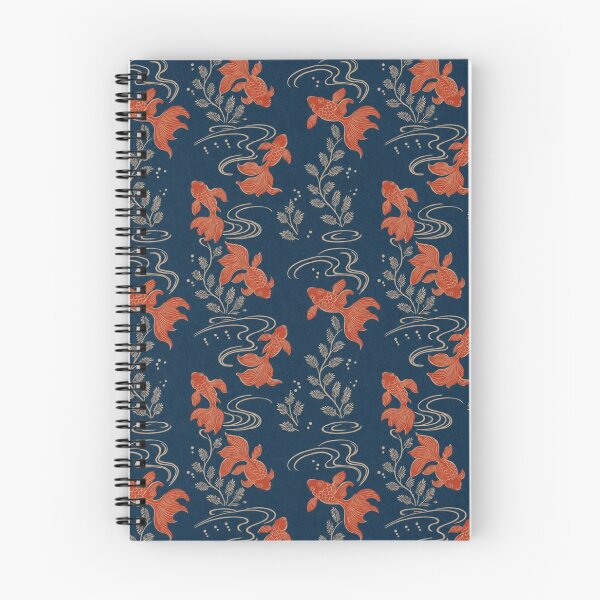 Item preview, Japanese Koi Fish & Water Pattern – Navy Blue and Red designed and sold by vekotpu.
