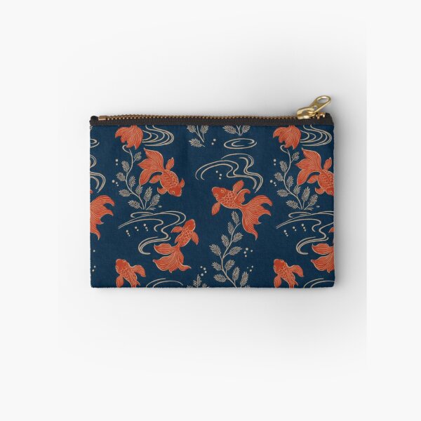 Item preview, Japanese Koi Fish & Water Pattern – Navy Blue and Red designed and sold by vekotpu.