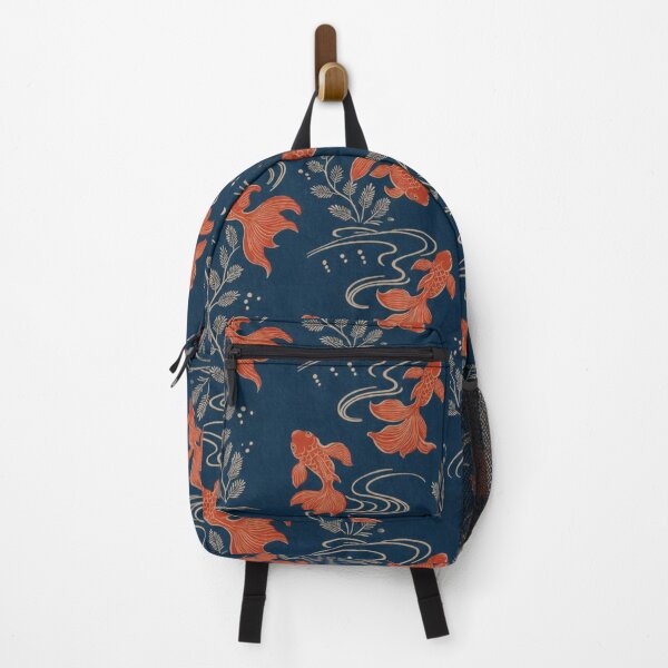 Item preview, Japanese Koi Fish & Water Pattern – Navy Blue and Red designed and sold by vekotpu.