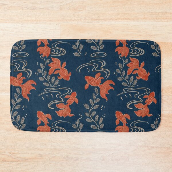 Item preview, Japanese Koi Fish & Water Pattern – Navy Blue and Red designed and sold by vekotpu.