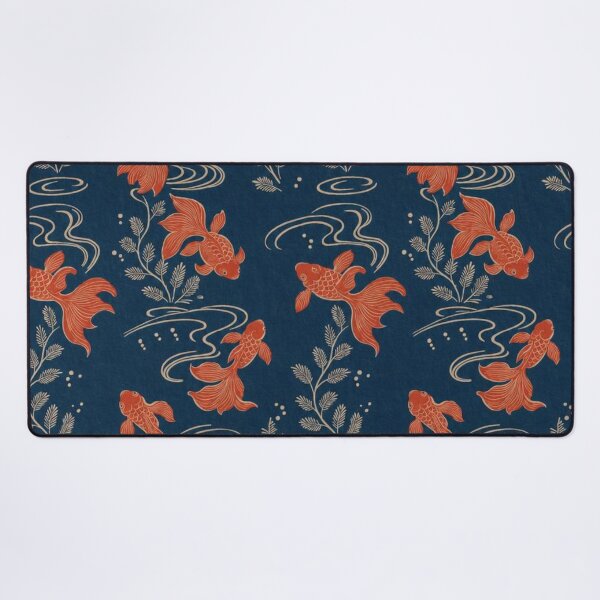 Item preview, Japanese Koi Fish & Water Pattern – Navy Blue and Red designed and sold by vekotpu.