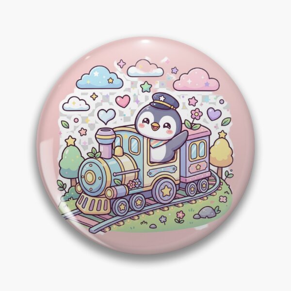 Item preview, Kawaii Penguin Tiny Train Adventure Cute Animal designed and sold by Tinydoodlenest .