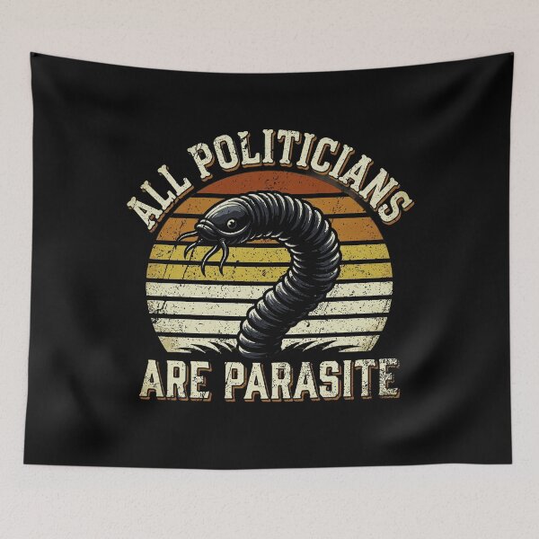 Item preview, All Politicians Are Parasite Anti Political Satire Vintage Sunset designed and sold by SEINENGAPPI19.