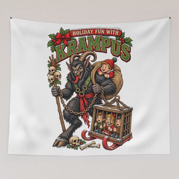 Item preview, Retro Fun With Krampus Funny Christmas Humor designed and sold by WolfmanProphecy.