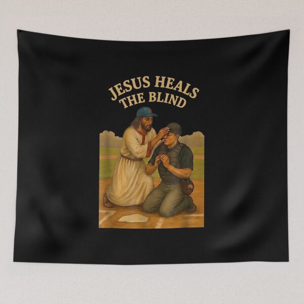 Item preview, Jesus Heals Funny Baseball designed and sold by Foxintheloart.