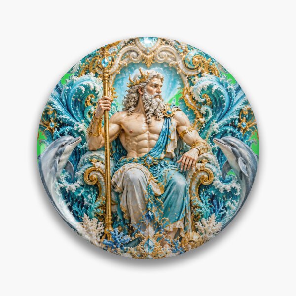 Artikelvorschau, Poseidon-Trophäe – Aquamarin-Ozeangott entworfen und verkauft von sunbowjp stadio.