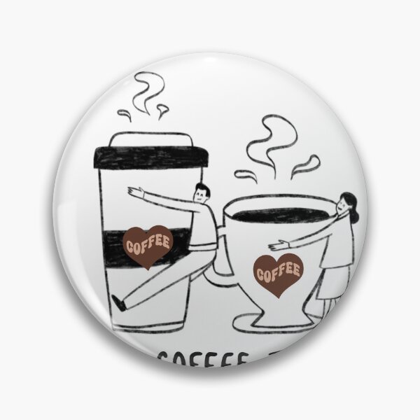 Item preview, Coffee Time - Cute Coffee Lovers Hugging Cups Illustration designed and sold by Esraa-Arts.