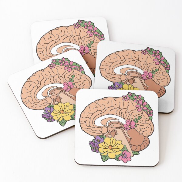 Item preview, Floral Brain Anatomy - Botanical Psychology Art designed and sold by Shopeon Designs.