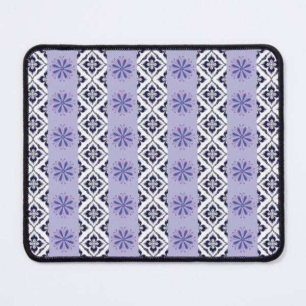 Item preview, Purple and Navy Damask Floral Striped Pattern designed and sold by prapapon.