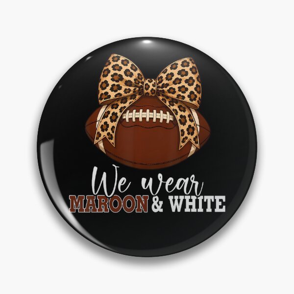 Item preview, We Wear Maroon And White Football Bow Leopard designed and sold by Krwasatoune.