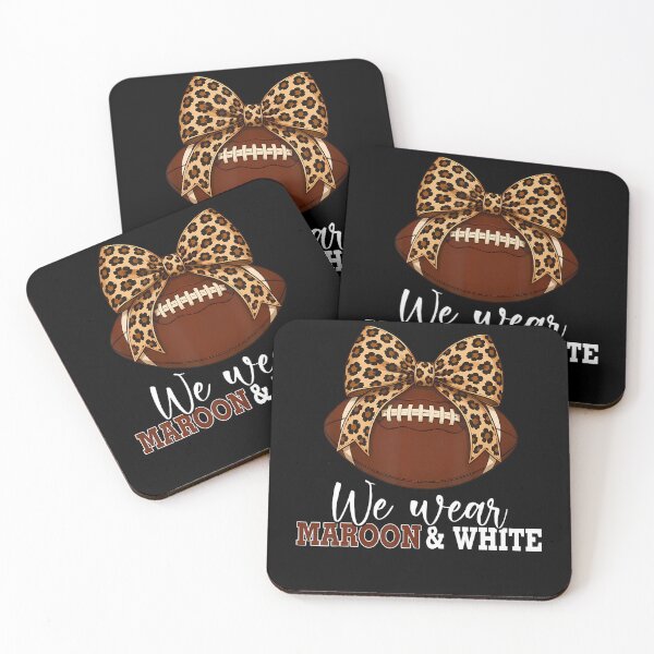 Item preview, We Wear Maroon And White Football Bow Leopard designed and sold by Krwasatoune.