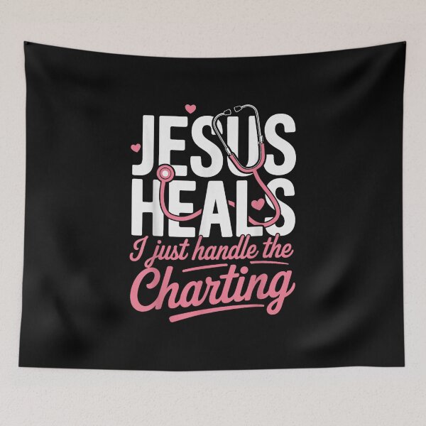 Item preview, Jesus Heals Just Handle The Charting Nurse designed and sold by Foxintheloart.