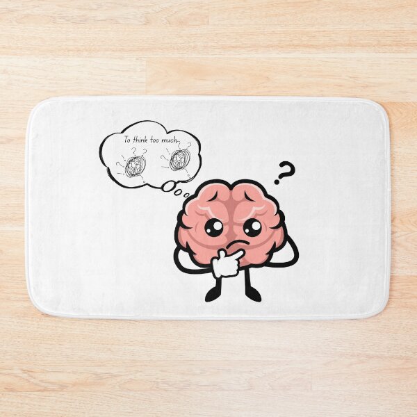 Item preview, To Think Too Much - Cute Overthinking Brain Funny Mental Health Illustration designed and sold by Esraa-Arts.