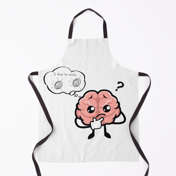 Item preview, To Think Too Much - Cute Overthinking Brain Funny Mental Health Illustration designed and sold by Esraa-Arts.