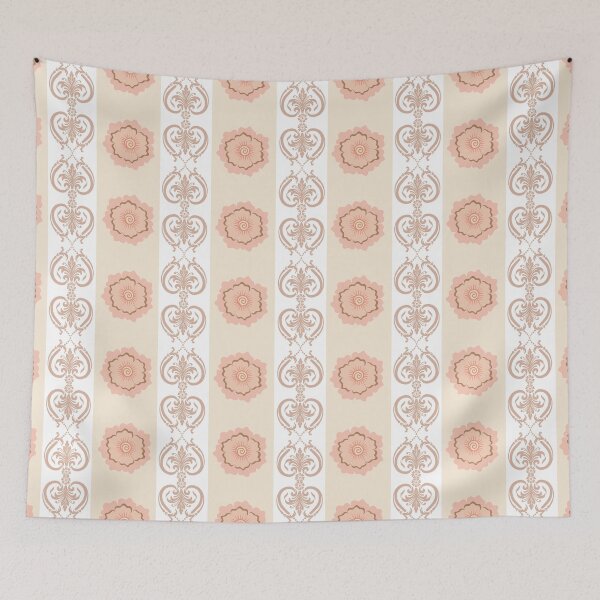 Item preview, Beige Damask Floral Striped Seamless Pattern designed and sold by prapapon.