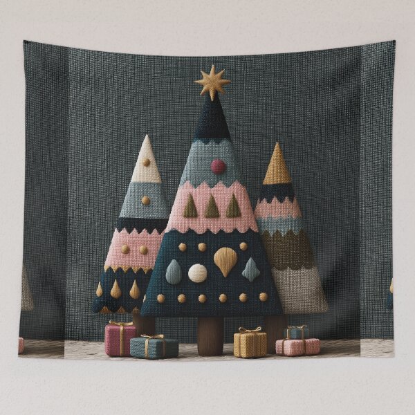 Item preview, Cozy Nordic Wooden Christmas Trees Art designed and sold by colorful-white.