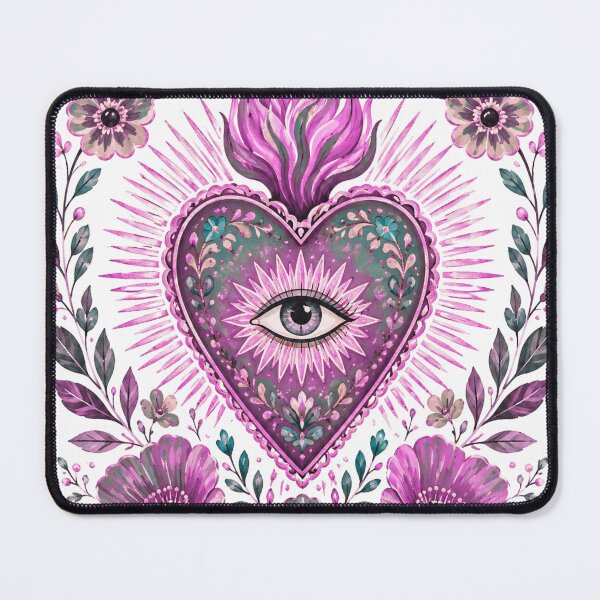 Item preview, Sacred Heart and Cross – Mexican Folk Art designed and sold by PamLeeDesign.
