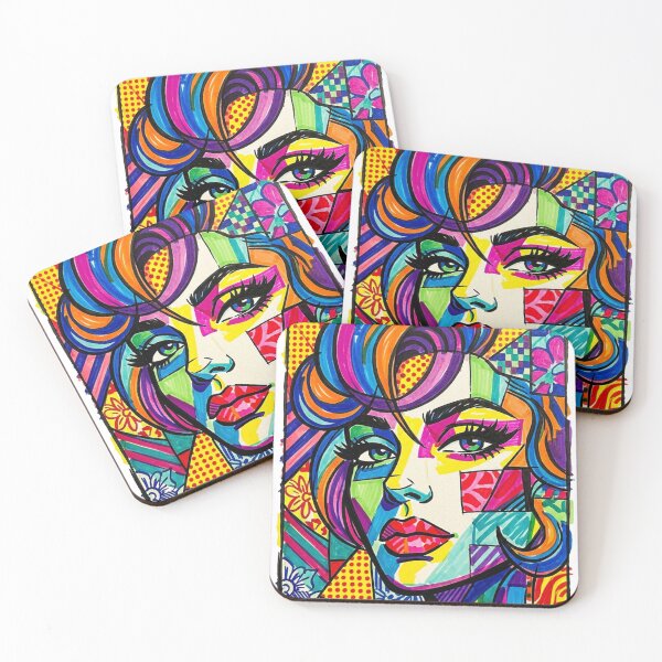 Item preview, Abstract Pop Art Portrait of a Woman in Colorful designed and sold by JonelleTshirts.
