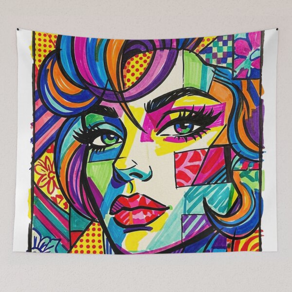 Item preview, Abstract Pop Art Portrait of a Woman in Colorful designed and sold by JonelleTshirts.