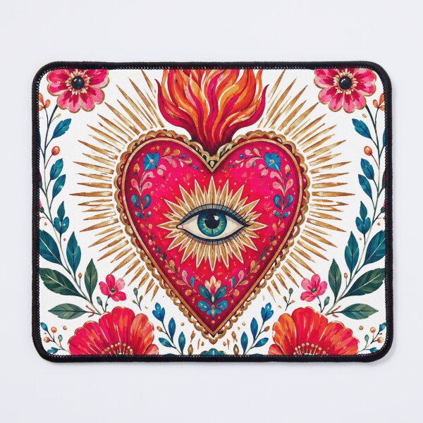 Item preview, Sacred Heart and Cross – Mexican Folk Art designed and sold by PamLeeDesign.
