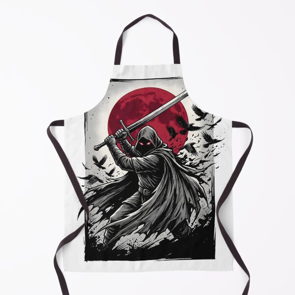 Item preview, Dark Fantasy Hooded Warrior with Sword and Red Moon Graphic designed and sold by StickerNestYou.
