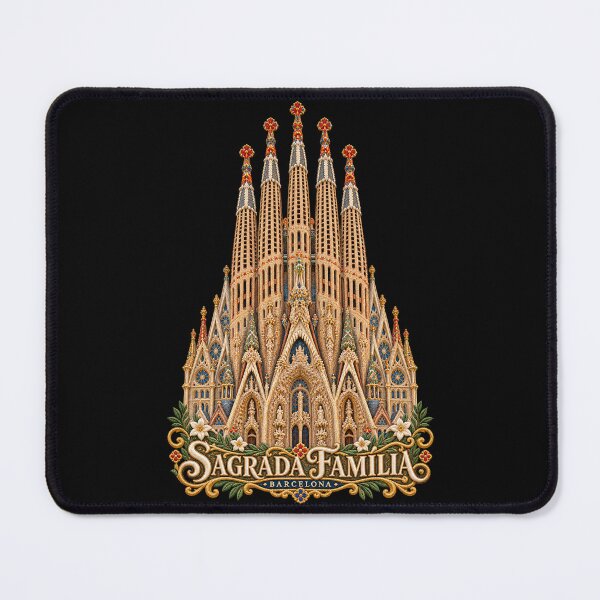 Item preview, Sagrada Família Barcelona Embroidered Cathedral Art – Ornate Gothic Architecture designed and sold by Emoji Emblems.