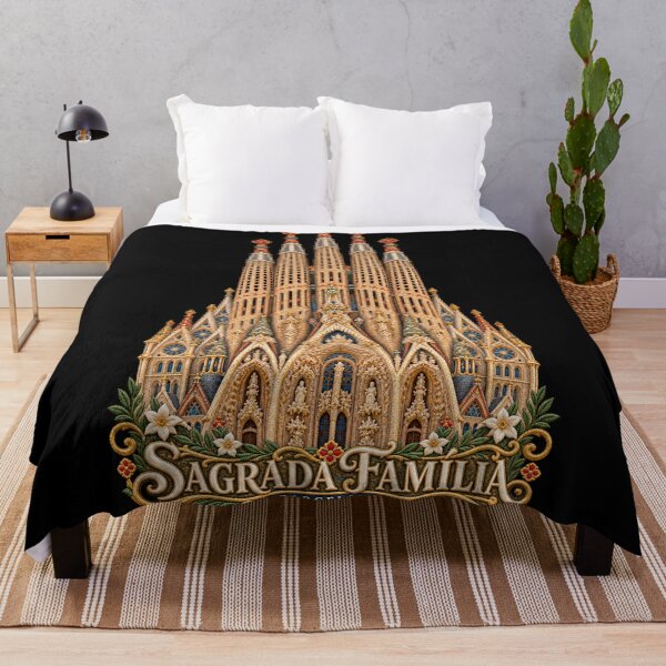 Item preview, Sagrada Família Barcelona Embroidered Cathedral Art – Ornate Gothic Architecture designed and sold by Emoji Emblems.
