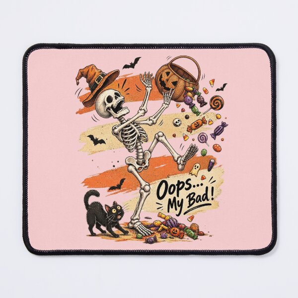 Item preview, Oops My Bad Funny Skeleton Slipping Halloween Trick or Treat Candy Spill designed and sold by BreezifyDesignStudio.