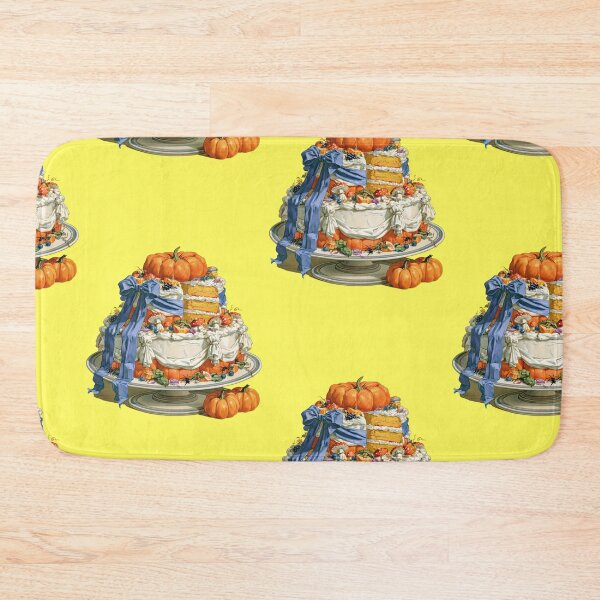 Item preview, Autumnal pumpkin cake with mushrooms and blue ribbon designed and sold by Mauswohn.