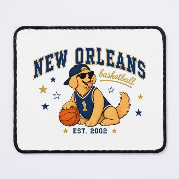 Item preview, New Orleans Basketball Dog Fan Cute Golden designed and sold by EvelettKus.