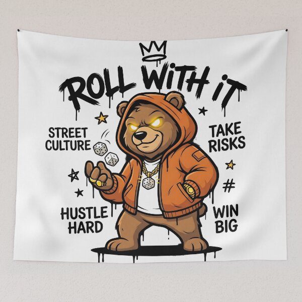 Item preview, Urban Bear Streetwear Graphic – Hip Hop Animal Character T-Shirt designed and sold by StickerNestYou.