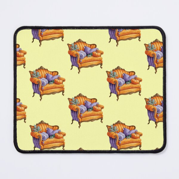 Item preview, Autumnal vintage sofa with pumpkin and cushions designed and sold by Mauswohn.