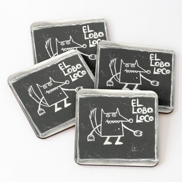 Item preview, El lobo loco - Illustration of a "Slightly crazy wolf" designed and sold by Graffystyle.
