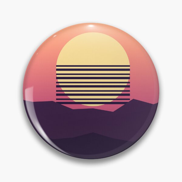 Item preview, Retro Sunset Mountains - 80s Synthwave Art designed and sold by Pamazing.