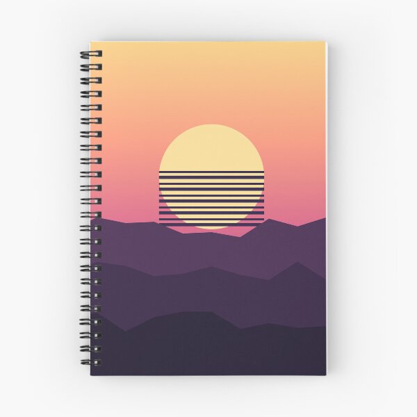 Item preview, Retro Sunset Mountains - 80s Synthwave Art designed and sold by Pamazing.