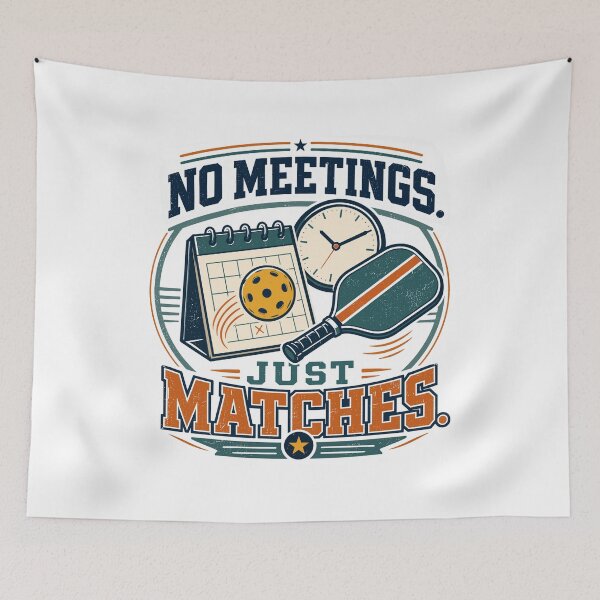 Item preview, No Meetings Just Matches Funny Pickleball designed and sold by Colorful Designs.