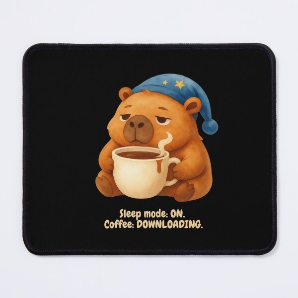 Item preview, Sleepy Capybara Coffee Club Cozy designed and sold by SimplyDraftShop.