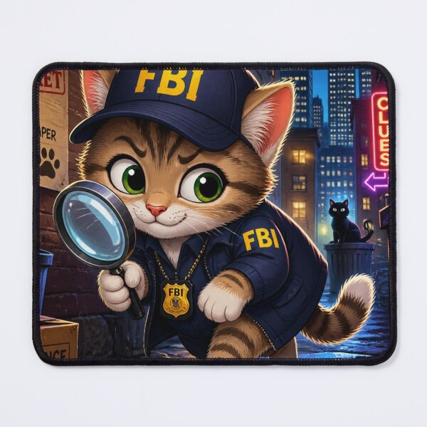 Item preview, Federal Bureau of Investigation Cat - Cute FBI Agent Kitten designed and sold by SALVO180674.