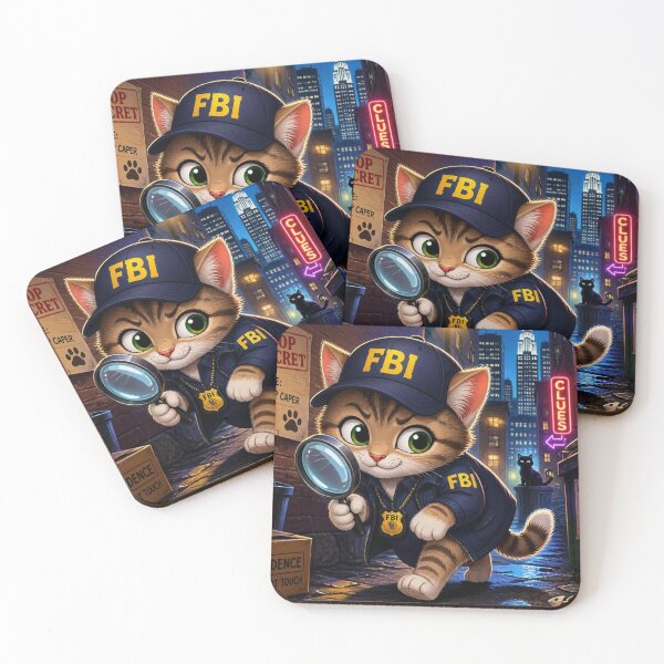 Item preview, Federal Bureau of Investigation Cat - Cute FBI Agent Kitten designed and sold by SALVO180674.