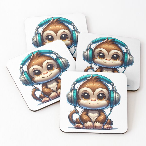 Item preview, Monkey With Headphones  designed and sold by PimiArt.