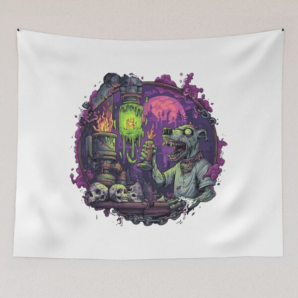 Item preview, Zombie Hound Laboratory Graphic Art – Toxic Green Mad Science Design designed and sold by TOCOCLAWS.