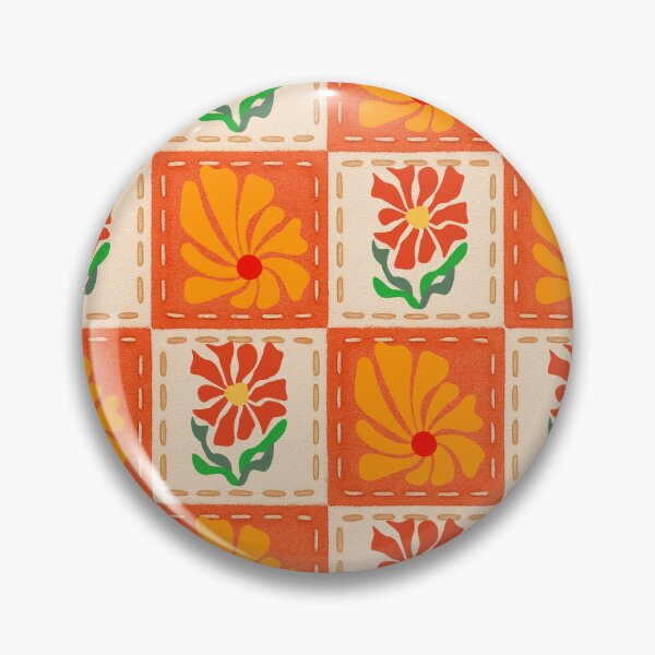 Item preview, Retro Checkered Pattern with Groovy Flowers designed and sold by shazdesign24.
