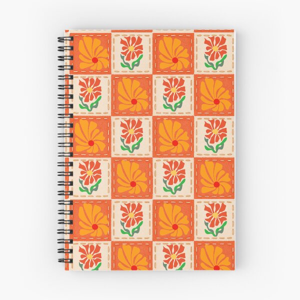 Item preview, Retro Checkered Pattern with Groovy Flowers designed and sold by shazdesign24.