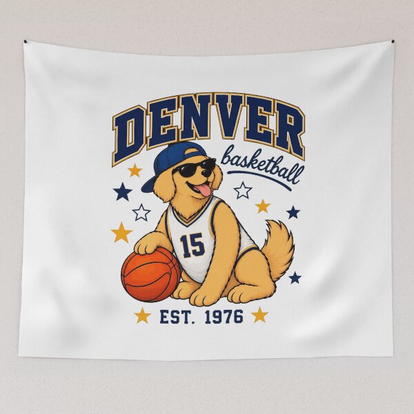 Item preview, Basketball Dog Retro 1976 Fan designed and sold by EvelettKus.