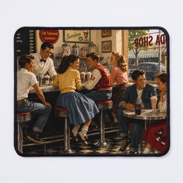 Item preview, Vintage 1950s Classic American Diner Art designed and sold by PuzzlingRooster.