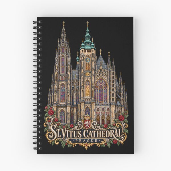 Item preview, St. Vitus Cathedral Prague Embroidered Gothic Architecture Art designed and sold by Emoji Emblems.
