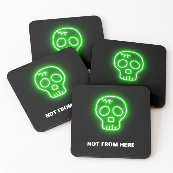 Item preview, Not From Here | Neon Skull | Halloween Dark Humor designed and sold by ContigoART.